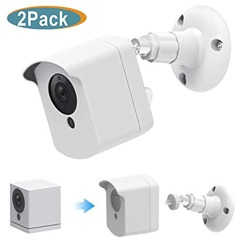 Wyze Cam Wall Mount Bracket. Caremoo Upgraded Weather Proof Case with Adjustable Security Mount for Wyze Cam V2 V1 and Ismart Spot Camera Indoor Outdoor Use (White)