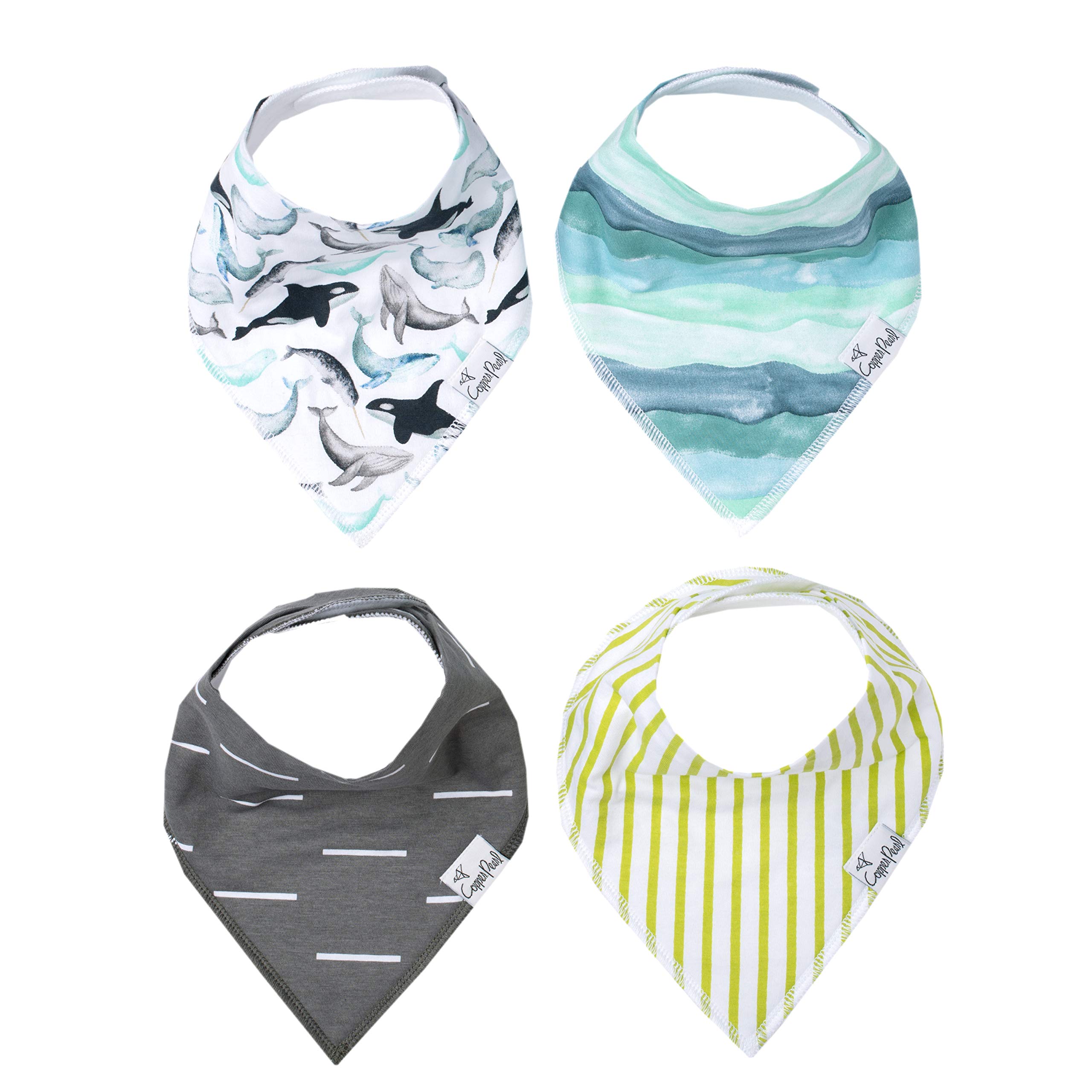 Copper Pearl Baby Bandana Drool Bibs for Drooling and Teething 4 Pack Gift Set “Kai