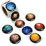 Space Stickers for Kids Planet Solar System Sticker Outer Space Labels for Art Crafts Students Reward Supplies School Classroom Home Favor 200Pcs Per Roll