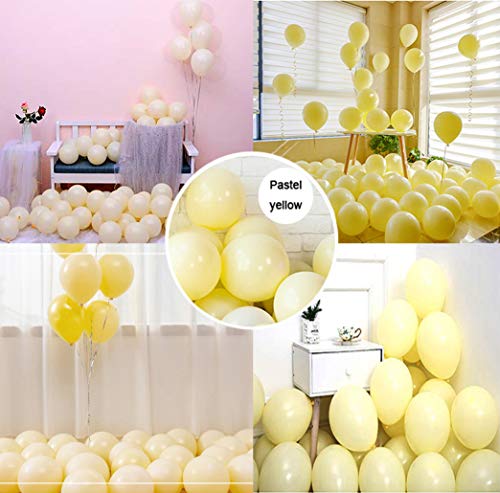 Party Pastel Balloons 100 pcs 10 inch Macaron Candy Colored Latex Balloons for Birthday Wedding Engagement Anniversary Christmas Festival Picnic or any Friends & Family Party Decorations-pastel yellow