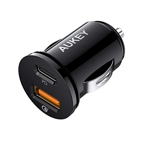 Book Cover AUKEY USB C PD Car Charger, 21W Power Delivery, 5V/3A When Both Ports Used Together, Adapter for Google Pixel 3/3 XL, iPhone Xs/XS Max, Samsung Galaxy S9 / S10, iPhone X / 11/11 pro and More