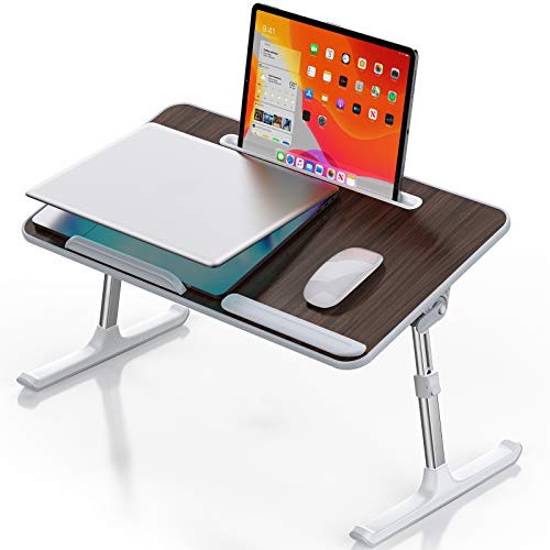 Adjustable Laptop Stand, Portable Aluminum Notebook Holder Riser Foldable Desktop Stand Compatible with Mac Book, HP, Dell, IBM, iPad Tablet (Silver)