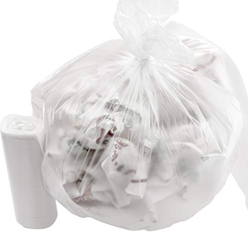 Book Cover Leak-Proof Clear 4 Gallon Trash Can Liners 250Pk. Small Coreless Plastic Garbage Bags Perfect for Bathroom Wastebaskets, Kitchens, Offices or Recycling Bins. Great for Kitty Litter or Diaper Disposal.