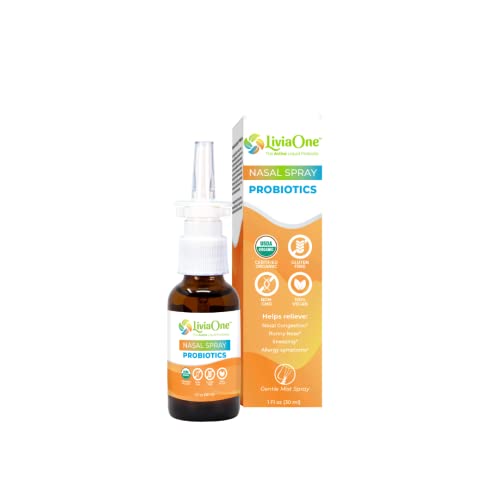 LiviaOne Probiotics Nasal Spray, All-Natural Sinus Relief, Helps with Allergies, Nasal Congestion, Runny Nose, and Sneezing, 1 Fl Oz (Pack of 1)