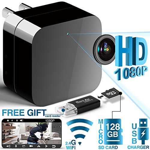 Spy Camera, Hidden Camera in USB Power Adapter WiFi Hidden Cameras 1080P Video Recorder Wireless IP Camera for Indoor Home Security Monitoring Nanny Cam Motion Detection Support 128GB Micro SD Card