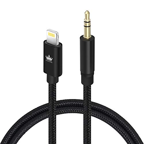 Aux Cable for car, Kingone Aux Cord Compatible with iPhone X/7/8/Xs/Xr/iPad/iPod【Nylon Braided】 3.3ft for Car & Home Stereo &Headphone