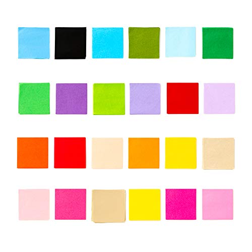 Exquiss 2400 Sheets Tissue Paper Squares 2 inch Bulk 24 Colors for Art Paper Craft Scrunch Art Kids Craft DIY Craft Tracing Scrapbooking Embellishments Mural Rainbow School Supplies