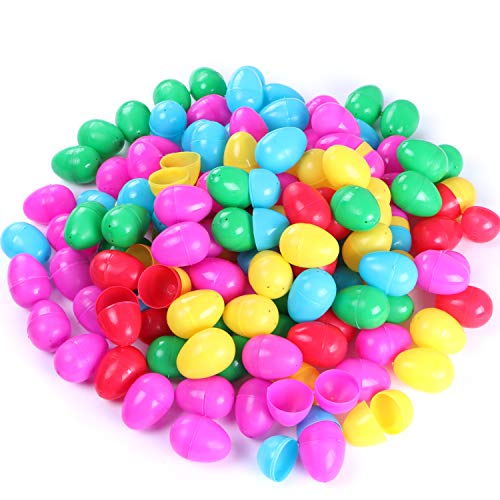 150Pcs Easter Eggs Assortment-2.36" Bright Colors 144 Plastic Easter Eggs and 6 Golden Easter Eggs for Filling Specific Treats Perfect for Easter Theme Party Favor, Easter Hunt, Basket Stuffers Fillers