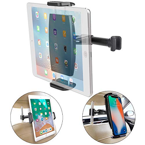 Car Seat Mount Cradle Holder, TAKAGI 360Â°Rotating Tablet Holder Sedan Backseat Seat Mount for Compatible with iPhone/iPad/Galaxy Tab/Kindle Fire/Nintend/for 4.7â€-13.5" in Screens(2019 Upgrade)