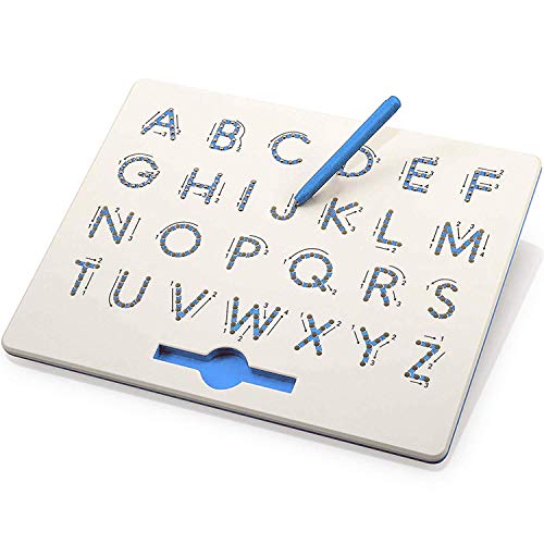 Magnetic Alphabet Letter Tracing Board - STEM Educational Learning ABC Letters Kids Drawing Board with Stylus Pens- Best Gift for Boys and Girls (Upper Case)