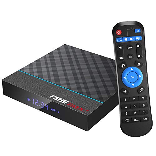 TUREWELL TV Box 9.0, T95 Max Android TV Box Chip H6 Quad-core Cortex-A53 4GB RAM 32GB ROM Smart TV Box 3D 6K Ultra HD H.265 2.4GHz WiFi Ethernet HD