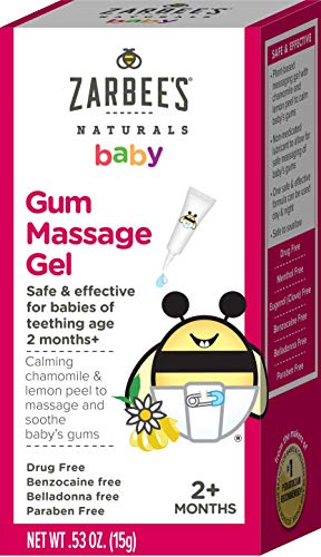 Zarbee's Naturals Baby Gum Massage Gel, Safe & Effective for Babies of Teething Age, 0.53 Oz