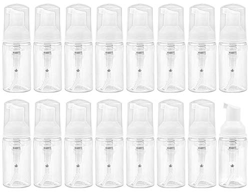 Foraineam 16 Pack 50 ml Foam Dispenser Bottle Plastic BPA Free Refillable Mini Foaming Soap Dispenser Pump Bottles