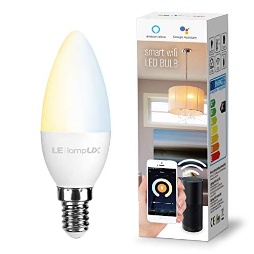 Smart LED Light Bulbs, E12 Candelabra Light Bulbs, Works with Alexa Google Home, Tunable White 2700K-6500K, Dimmable with App, No Hub Required, 40 Watt Equivalent, 2.4GHz WiFi