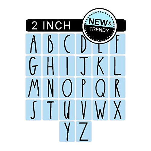 Farmhouse Alphabet Letter Stencil Kit, 2 Inch - Paint Your Own Signs - Reusable