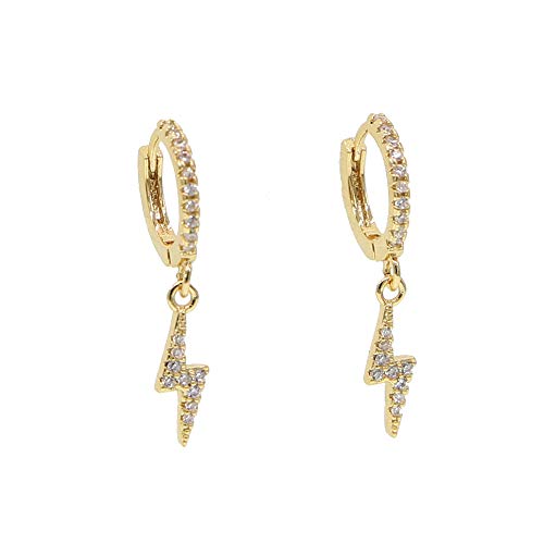 ATJMLADYJEWELRY Delicate danity Lightning Charms cz Dangle Charm Earring Simple Classic Jewelry