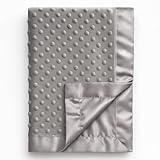Pro Goleem Grey Baby Soft Minky Dot Blanket with Silky Satin Backing Gifts for Girls and Boys (Gray, 30’’ x 40’’)