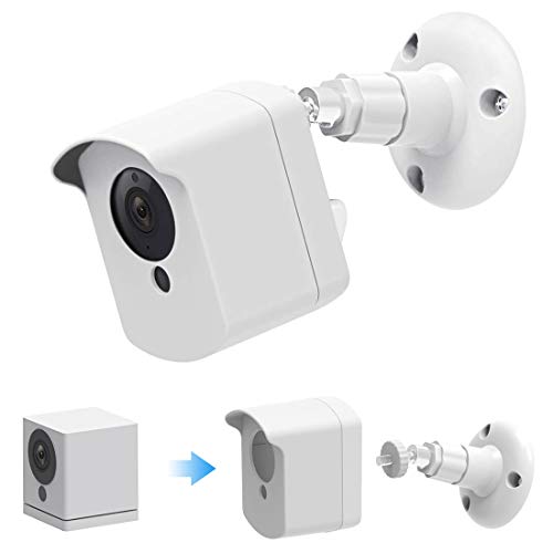 Wyze Cam Wall Mount Bracket. Caremoo Upgraded Weather Proof Case with Adjustable Security Mount for Wyze Cam V2 V1 and Ismart Spot Camera Indoor Outdoor Use (White)