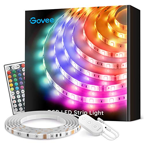 Govee 16.4ft LED Strip Lights, Color Changing Light Strips with Remote, RGB LED Lights for Room, Bedroom, Living Room, Kitchen, Home, Party, Ceiling