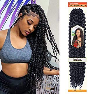 Book Cover Glinda Passion Twist Hair 18 Inches 6 Packs Water Wave Crochet Braids for Passion Twist Braiding Hair Synthetic Crochet Hair Extensions