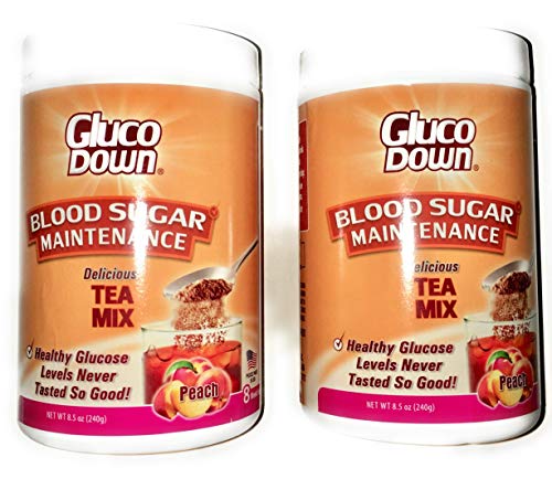 Gluco Down Blood Sugar Maintenance Tea Mix, Peach, 9.5 oz (Pack of 2)