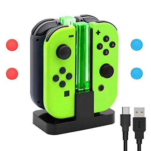 Charging Dock for Nintendo Switch Joy-Con, 4 in 1 Controller Charger Stand Station with Type C Charging Cable