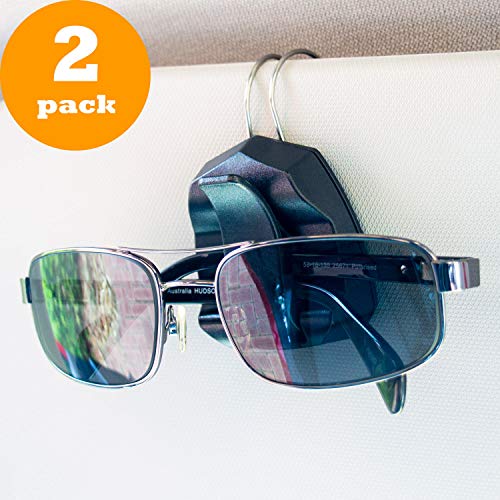 Sunglass Clip for Car Visor - Premium Eyeglass Holder - Set of 2