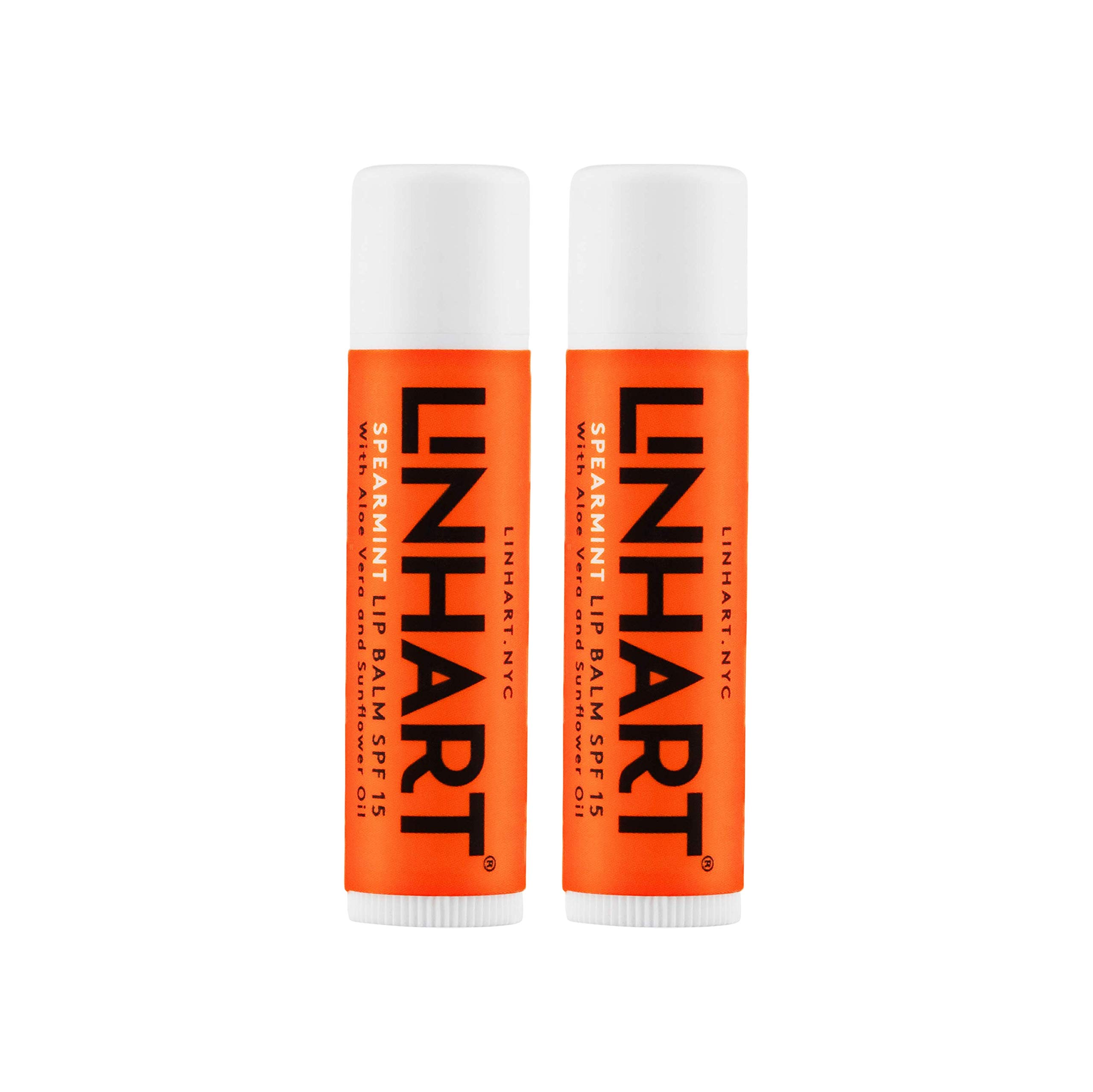 LINHART 100% Natural Beeswax Lip Balm – SPF 15 Natural Lip Balm , Lip Moisturizer Best Lip Balm with Vanilla Extract (Spearmint Flavor, 2 Pack) Spearmint 2 Pack