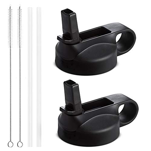 The Mass Wide Mouth Straw Lid Compatibility Most Sports Water Bottle (Black)