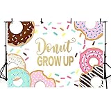 MEHOFOTO Donut Grow Up Girl Birthday Party Decorations Photo Studio Background Sweet One Happy 1st Birthday Decorations Banner Photography Backdrops for Cake Table Supplies 7x5ft