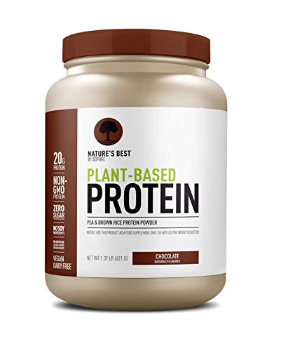 Nature's Best Plant Based Vegan Protein Powder by Isopure - Organic Keto Friendly, Low Carb, Gluten Free, 20g Protein, 0g Sugar, Chocolate 20.8 Oz (20 Servings)