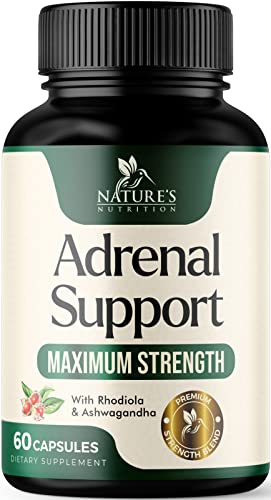 Adrenal Support Supplement - Supports Stress, Fatigue & Daily Energy with Ashwagandha & Natural Herbs - Adrenal Fatigue Supplements to Support Adrenal Health in Women & Men - 60 Capsules