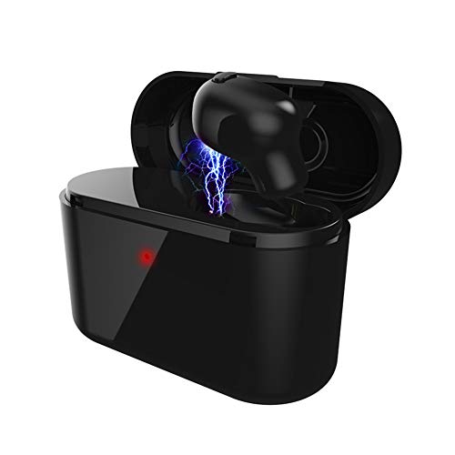 Earbuds Microphone Earphones Stereo Headphones Noise Isolating Headset Bluetooth Earbuds with Microphone Wireless Earphones 110H Cycle Playtime, 3D Stereo with Charging Case (Black Single Earphone)