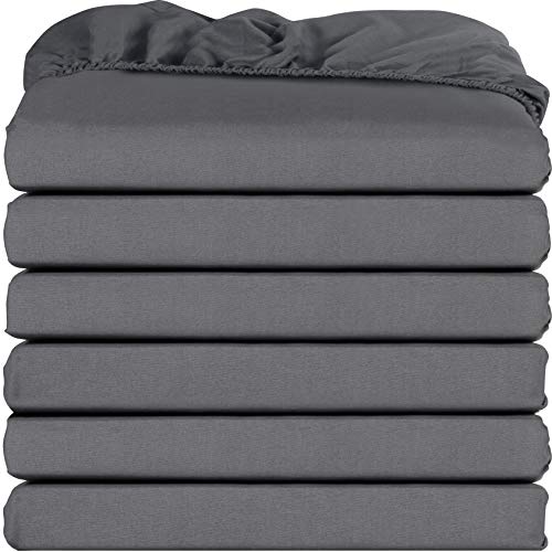 Book Cover Utopia Bedding Fitted Sheets - Pack of 6 Bottom Sheets - Soft Brushed Microfiber - Deep Pockets, Wrinkle, Shrinkage & Fade Resistant - Easy Care (Queen, Grey)