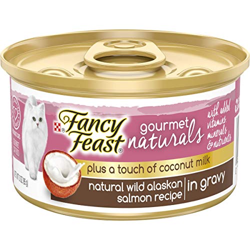 Purina Fancy Feast Natural Gravy Wet Cat Food, Gourmet Naturals Plus Coconut Milk Wild Alaskan Salmon Recipe - (24) 3 oz. Cans