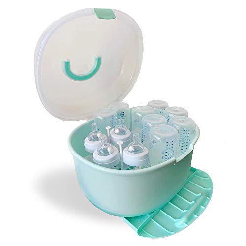 Baby Bottle Drying Rack Storage Pump Protect from Bugs Dust Portable Kitchen Cabinet Organizer Green