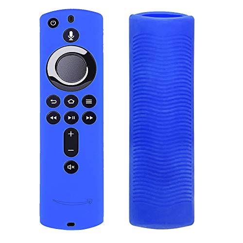 Book Cover WERONE Silicone Cover/Case for Fire TV 4K/Fire TV (3rd Gen)/Compatible with All-New 2nd Gen Alexa Voice Remote Control (Blue)