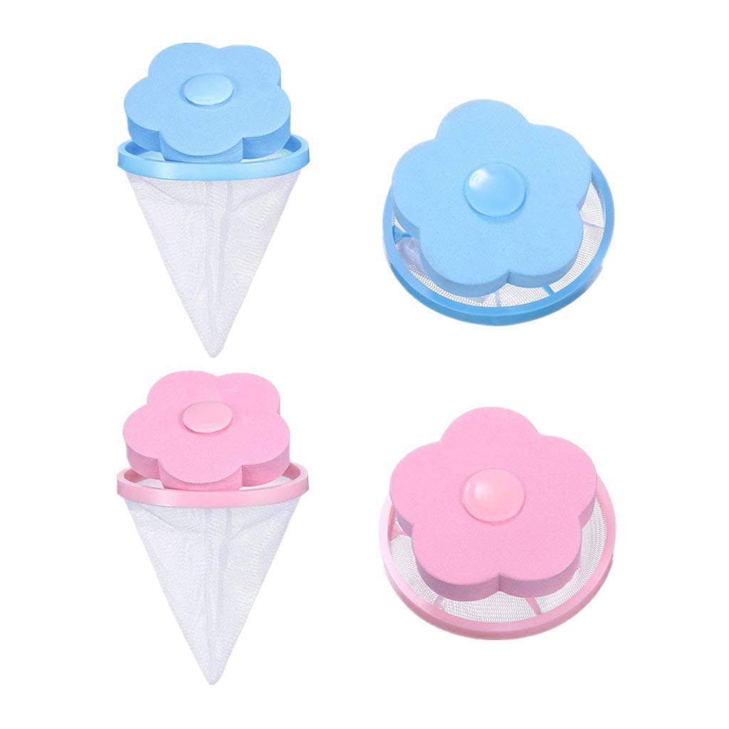 Lissom Washer Hair Catcher Dog Cat Pet Fur Remover Reusable Washing Machine Floating Lint Mesh Bag Portable Washer Lint Catcher, Hair Filter Net Pouch 6 Pieces