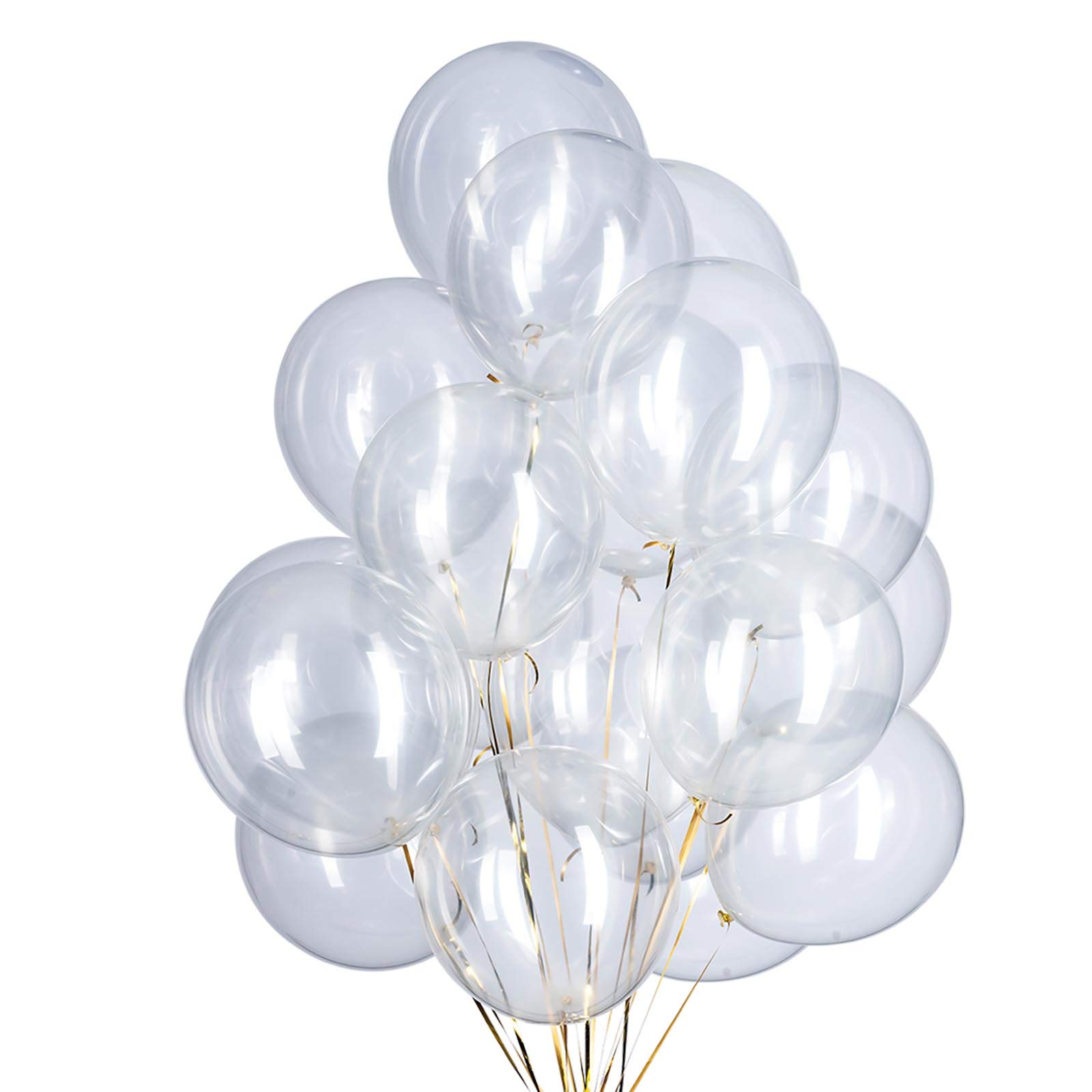 Book Cover GAKA 12 inch Clear Balloons Transparent Balloons Helium Balloons Quality Clear Latex Balloons Party Decorations Supplies Pack of 100