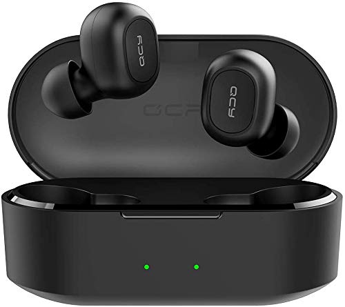 Book Cover QCY T2C True Wireless Earbuds with Charging Case, 5.0 Bluetooth Headphones, Black