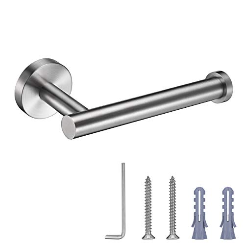 Nolimas Brushed Nickel Toilet Paper Holder SUS304 Stainless Steel Half Open Round Silver Wall Mounted Rustfree Bathroom Hotel 5 inch TP Holder Kitchen Washroom Tissue Roll Dispenser