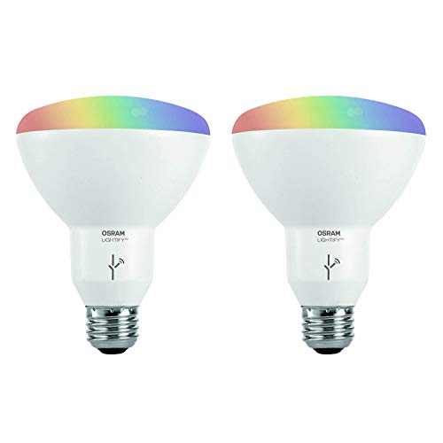 Book Cover Sylvania Osram Lightify Smart Home 65W BR30 White/Color LED Light Bulb (2 Bulbs)