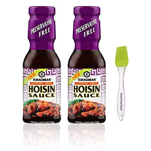 Kikkoman Gluten-Free Hoisin Sauce, 13.2 Ounce (Pack of 2) Bundled with Prime Time Direct Silicone Basting Brush in a PTD Sealed Bag