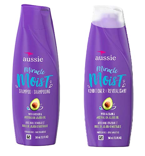 Aussie Miracle Moist Shampoo and Conditioner Set with avocado & australian jojoba oil-12.1 fl oz each