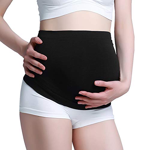 Maternity Belly Band Stretch Pregnancy Back Support Tummy Control Belly Belt Black XL