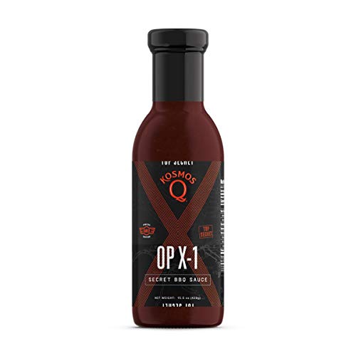 Kosmos Q OP X-1 Secret BBQ Sauce | Traditional Sweet & Savory Flavor | Best Barbeque Sauce | Seasoning & Marinade | 15.5 Oz Bottle
