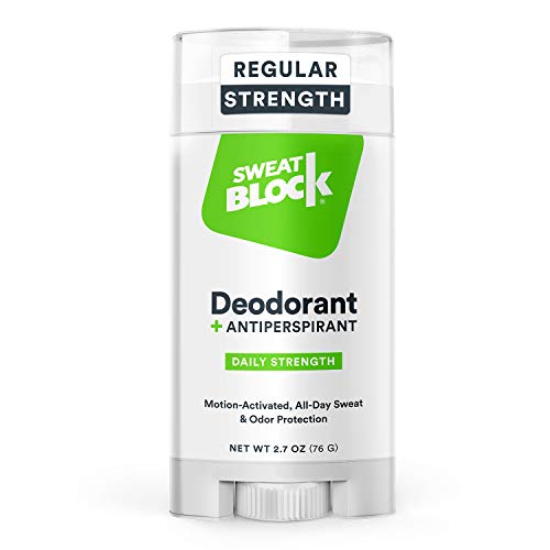 SweatBlock Deodorant Antiperspirant for Men and Women, Regular Strength, Solid