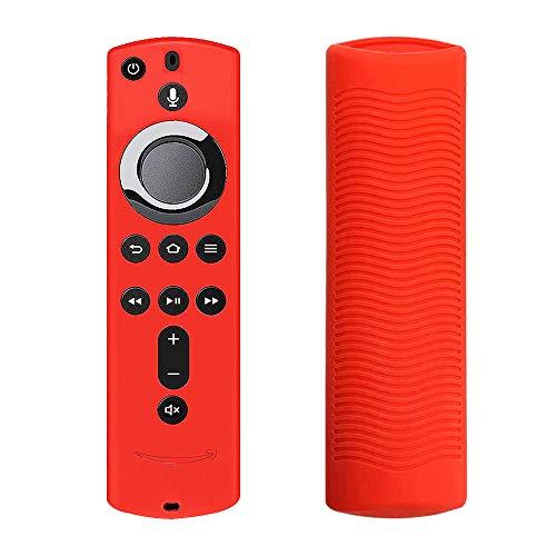 WERONE Silicone Cover/Case for Fire TV 4K/Fire TV (3rd Gen)/Compatible with All-New 2nd Gen Alexa Voice Remote Control (red)