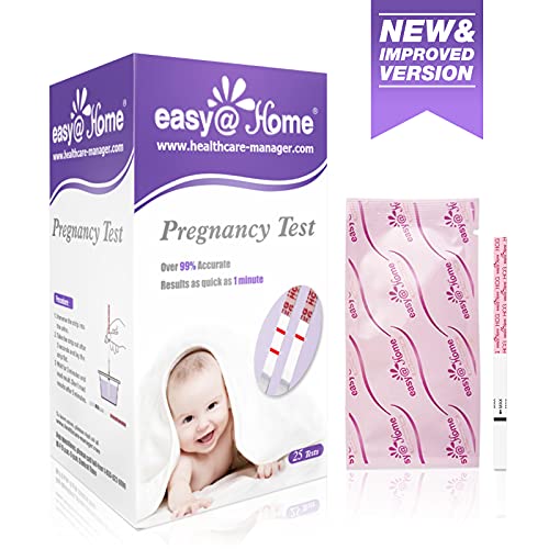 Book Cover Pregnancy Test Strips for Early Detection, Fertility Test Kit, 25 HCG Tests, Powered by Premom Ovulation Predictor iOS and Android APP, New Version- EZW1-S-25