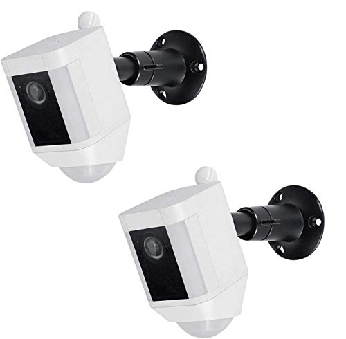 Wasserstein Metal Mount Compatible with Ring Spotlight Cam Battery - Adjustable Indoor/Outdoor Security Mount (2 Pack, Black)